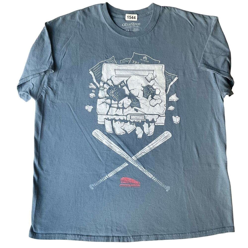 Office Space Men’s Short Sleeve T-shirt size XL, Blue, Lootwear Exclusive